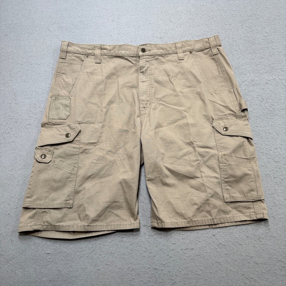 Carhartt Cargo Shorts Men's 42 Beige Relaxed Fit Ripstop Workwear Utility Hiking